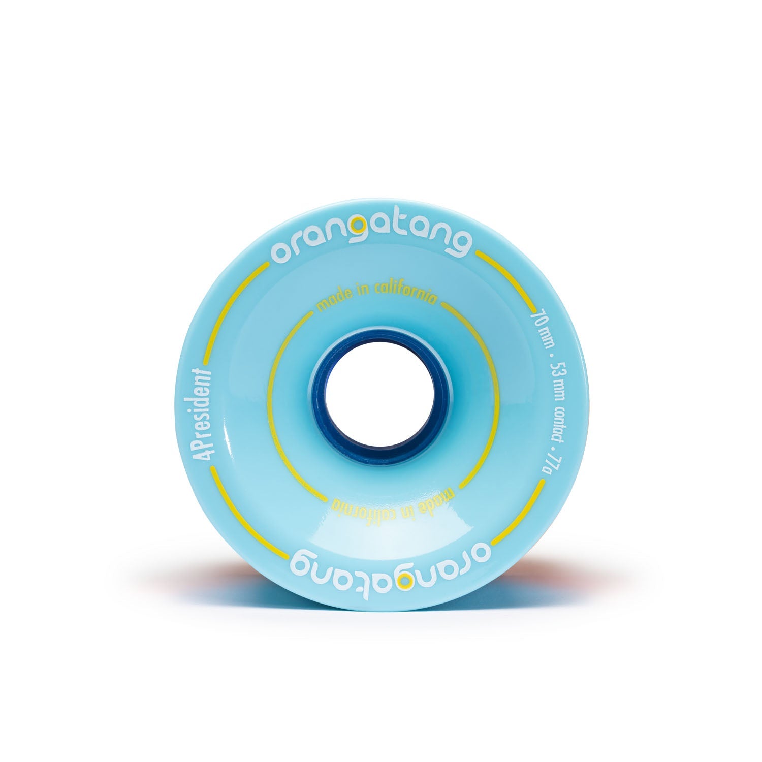 Orangatang 70mm 4President (77a, blue) longboard skateboard wheel (front)