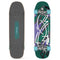 Top and bottom isometric views of Loaded Bolsa II (Jazz Graphic) skateboard complete with Carver CX trucks and Orangatang Love Handles wheels.