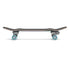 Top and bottom views of Loaded Bolsa II (Jazz Graphic) skateboard complete with Carver CX trucks and Orangatang Love Handles wheels.
