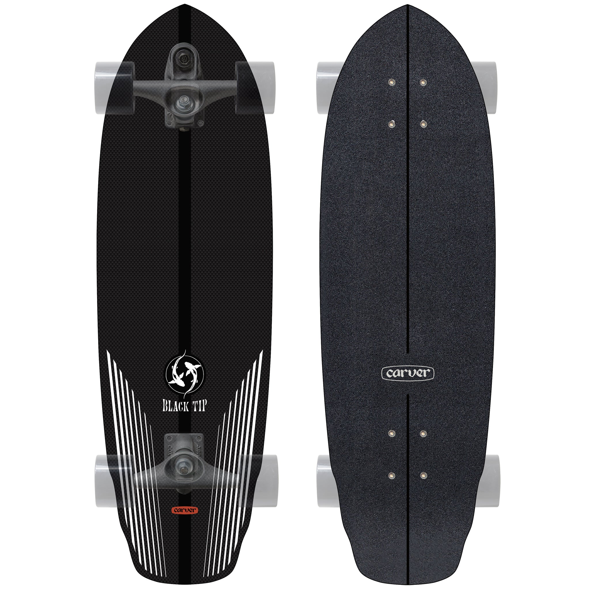 Carver Black Tip Carbon Fiber, 32.5" | Custom Surfskate