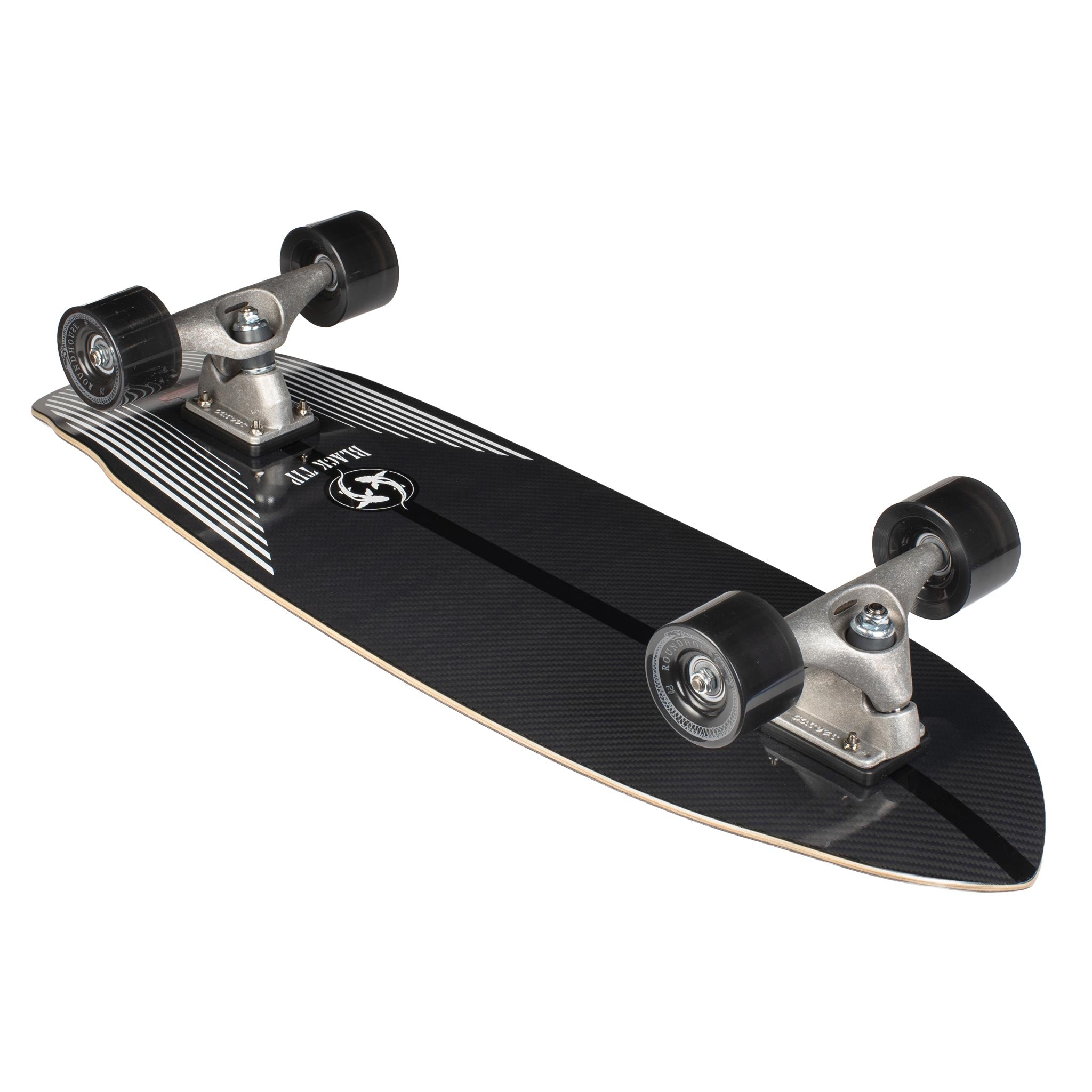 Carver Black Tip Carbon Fiber, 32.5" | CX Surfskate Complete (bottom front view)