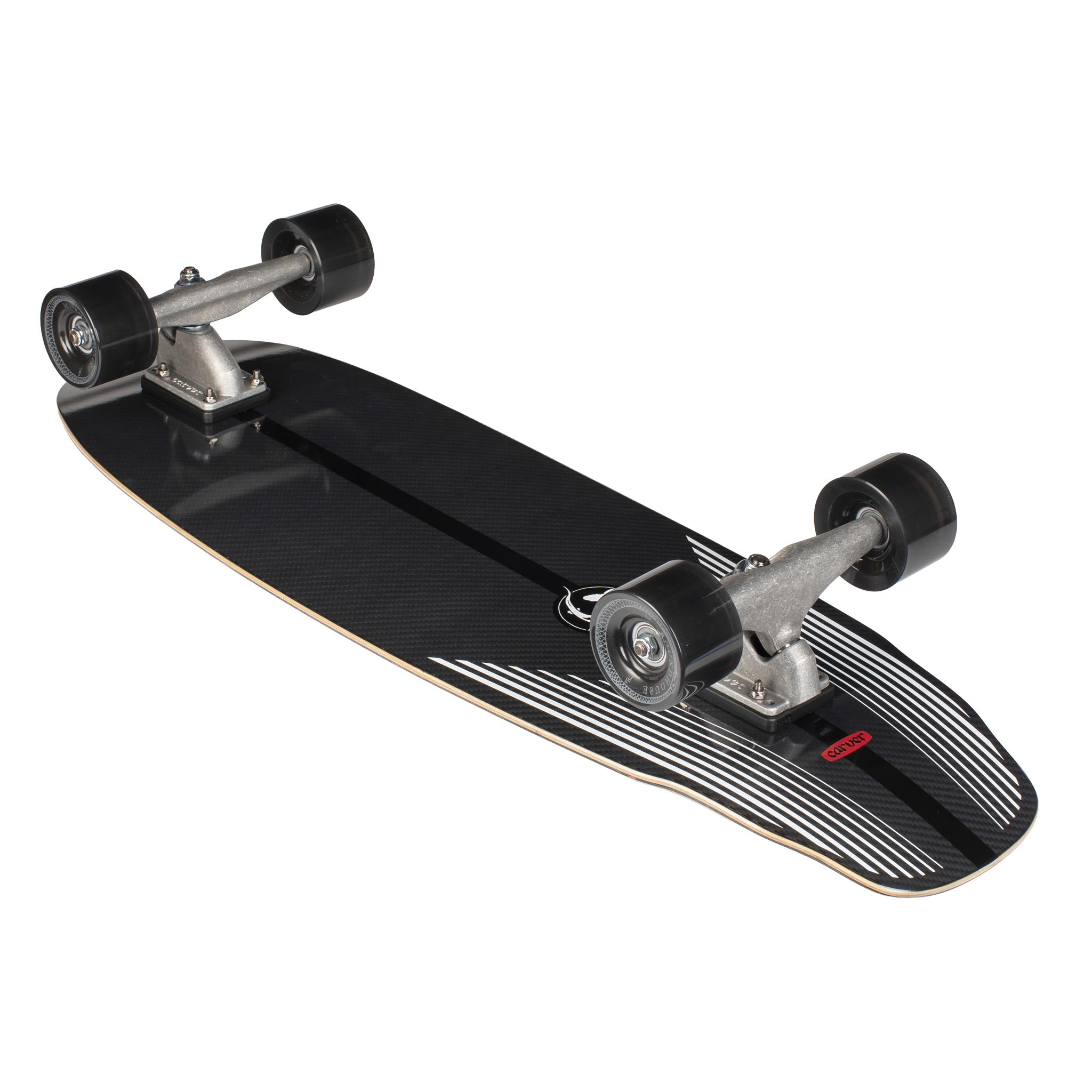 Carver Black Tip Carbon Fiber, 32.5" | CX Surfskate Complete (bottom rear view)