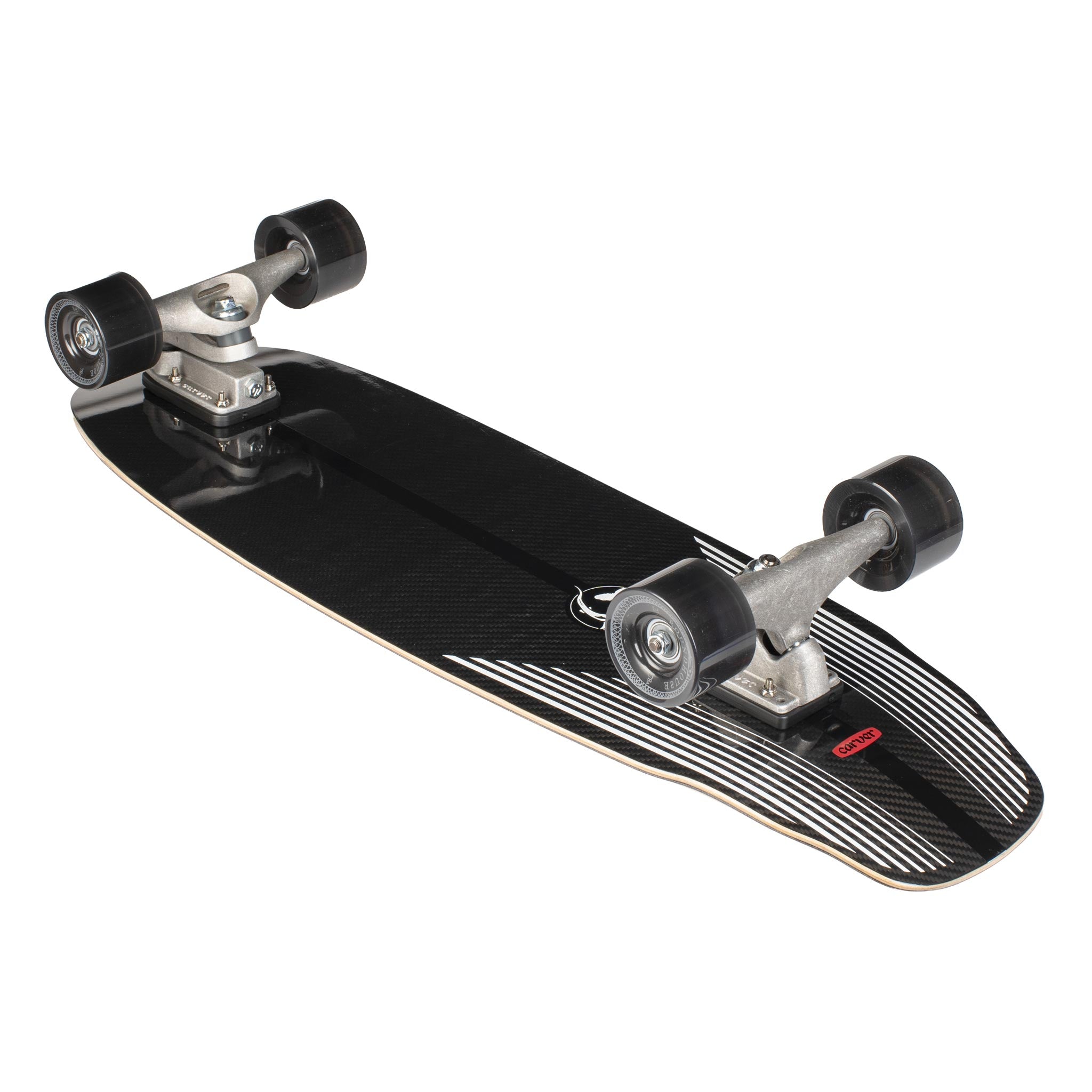 Carver Black Tip Carbon Fiber, 32.5" | C7 Surfskate Complete (bottom rear view)
