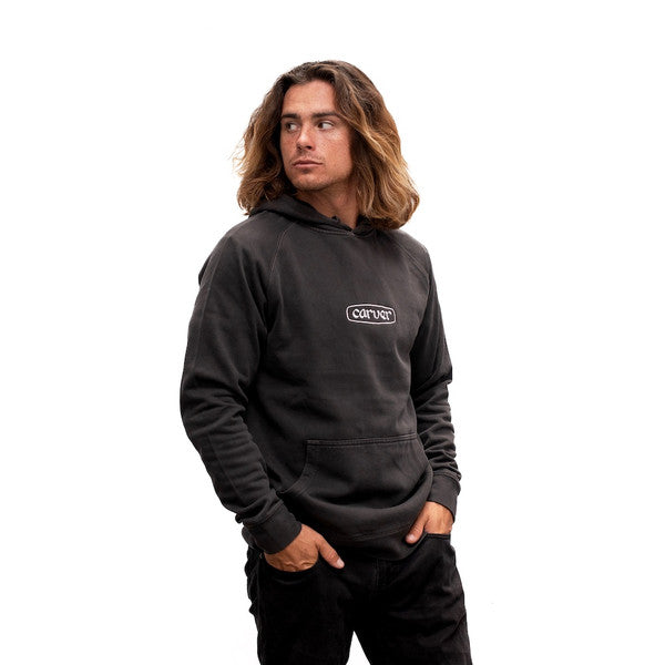 Carver Logo Pullover Hoodie, Faded Black