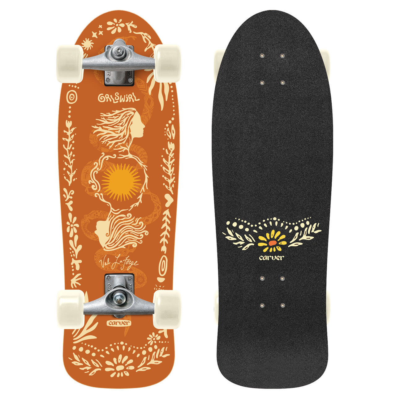 GRLSWIRL 31" Sunflower | Carver CX Surfskate Complete