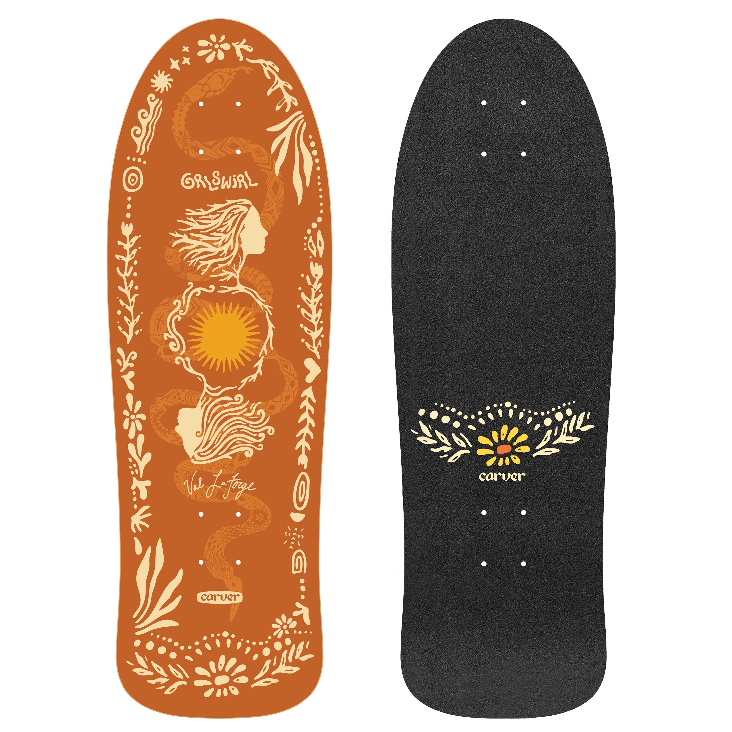 GRLSWIRL 31" Sunflower | Carver Surfskate Deck