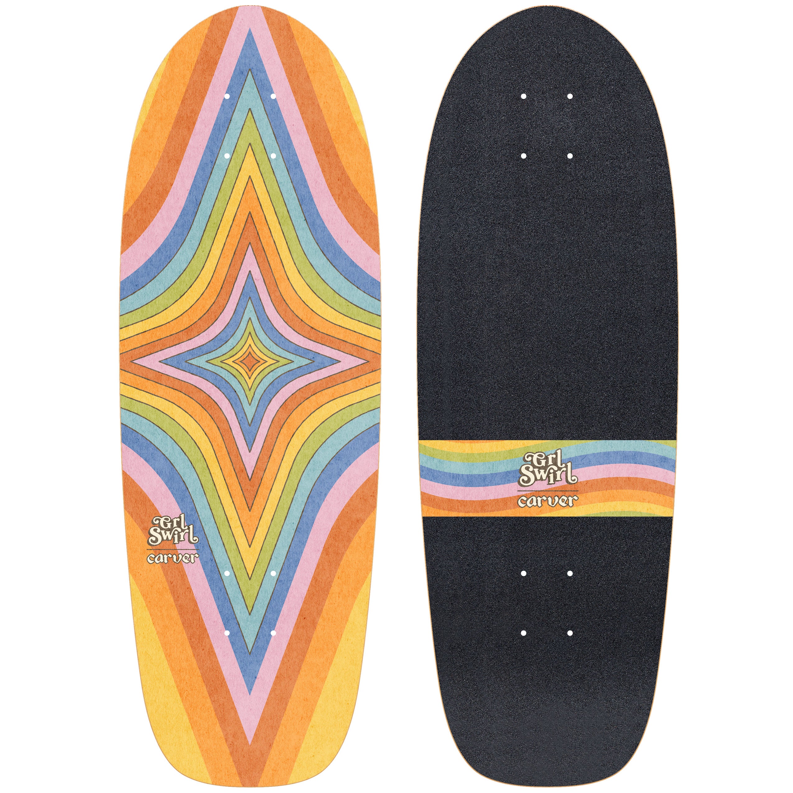 GRLSWIRL 28" Daydream | Carver Surfskate Deck
