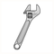 An adjustable wrench.